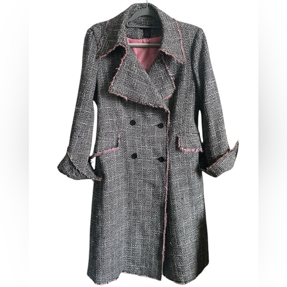 Vintage Jackets & Blazers - w.o.n.y. Women’s Double Breasted Boucle Coat/Jacket Size 8